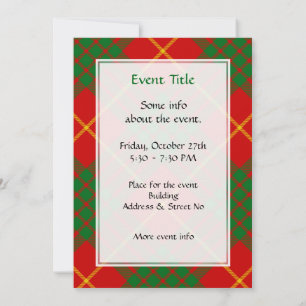 Invitation Clan Cameron Tartan