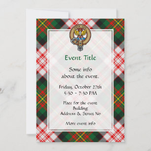 Invitation Clan Carnegie Crest sur la robe Tartan