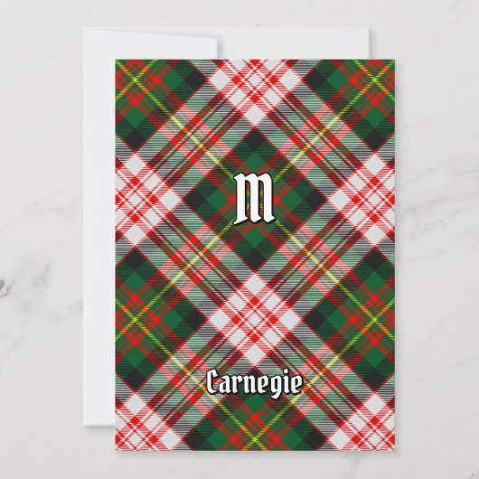 Invitation Clan Carnegie robe Tartan (Devant)