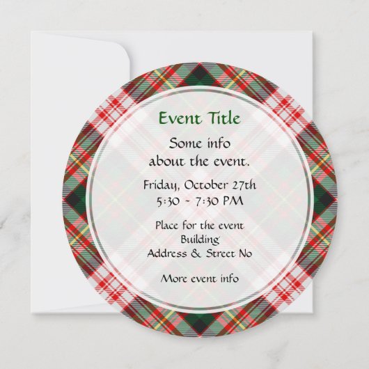 Invitation Clan Carnegie robe Tartan (Dos)