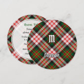 Invitation Clan Carnegie robe Tartan (Devant / Derrière)