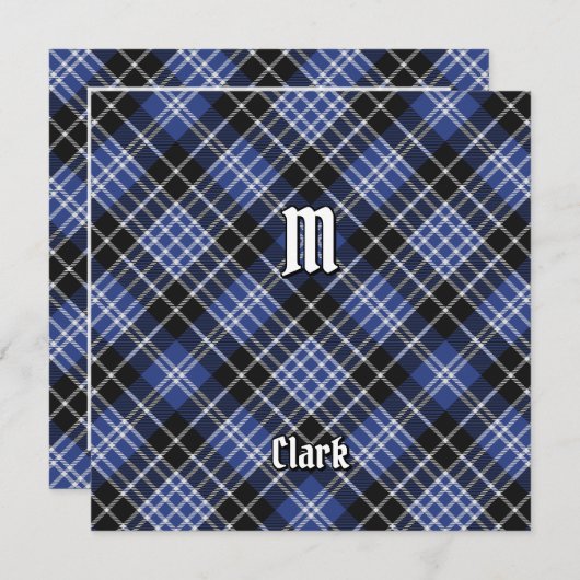Invitation Clan Clark Tartan (Devant / Derrière)