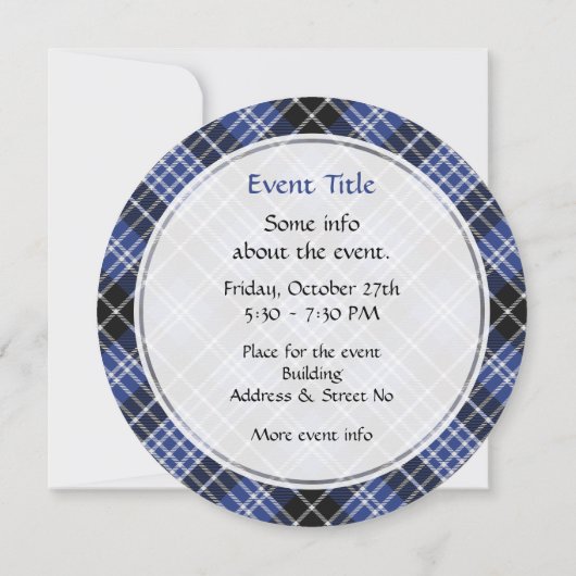 Invitation Clan Clark Tartan (Dos)