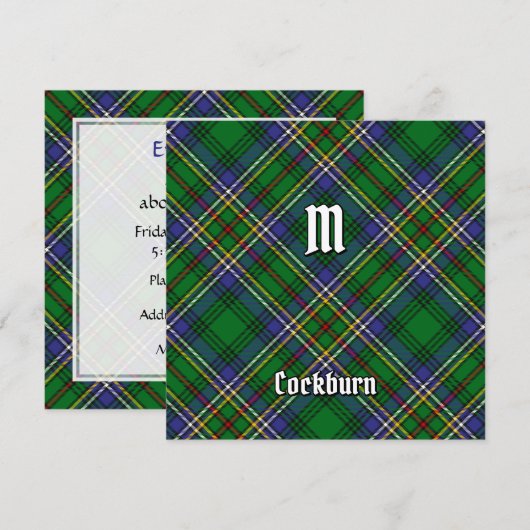 Invitation Clan Cockburn Tartan (Devant / Derrière)