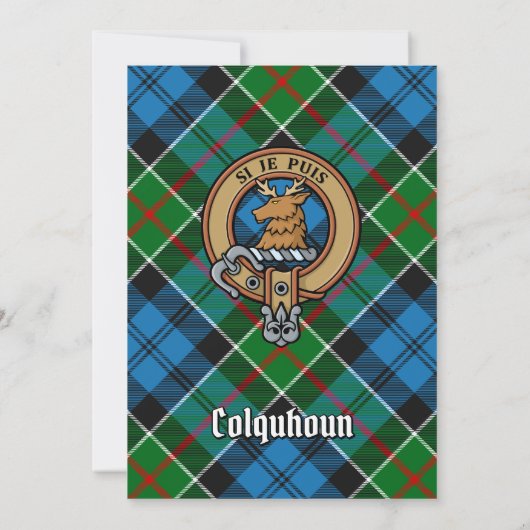 Invitation Clan Colquhoun Crest sur Tartan (Dos)