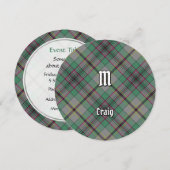 Invitation Clan Craig Tartan (Devant / Derrière)