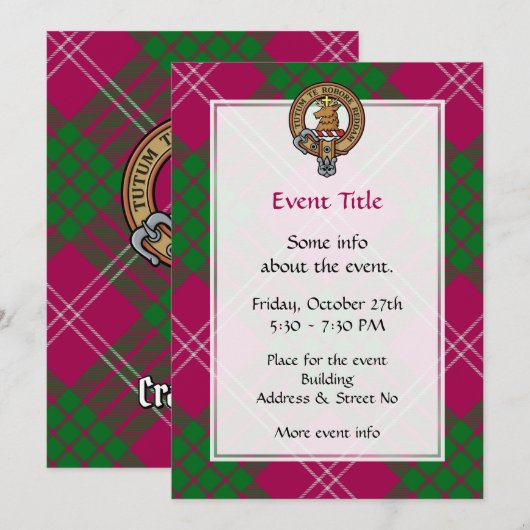 Invitation Clan Crawford Crest (Devant / Derrière)