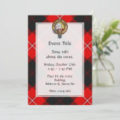 Invitation Clan Cunningham Crest sur Tartan (Debout devant)