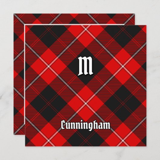 Invitation Clan Cunningham Tartan (Devant / Derrière)