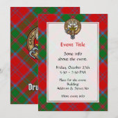Invitation Clan Drummond Crest sur Tartan (Devant / Derrière)