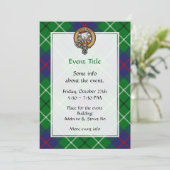 Invitation Clan Duncan Crest over Tartan (Debout devant)