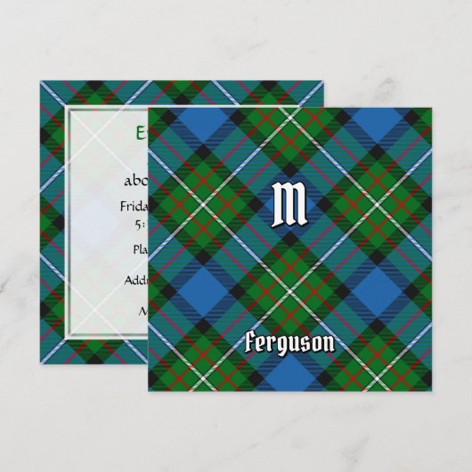 Invitation Clan Ferguson Tartan (Devant / Derrière)