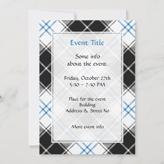 Invitation Clan Forbes robe Tartan (Dos)