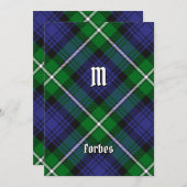 Invitation Clan Forbes Tartan (Devant / Derrière)