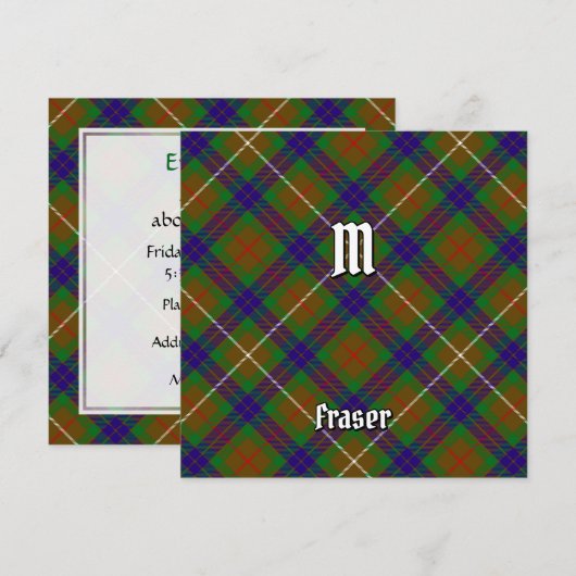 Invitation Clan Fraser Chasse Tartan (Devant / Derrière)