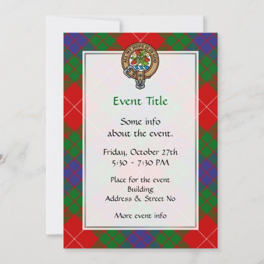 Invitation Clan Fraser Crest (Devant)