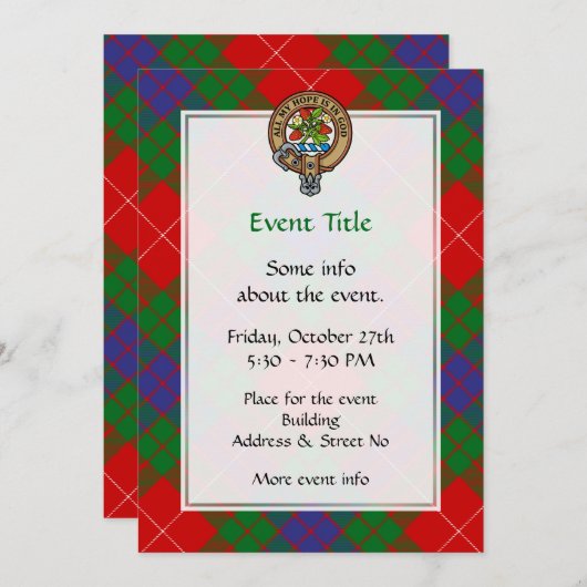 Invitation Clan Fraser Crest (Devant / Derrière)