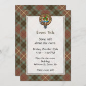 Invitation Clan Fraser Crest sur le tartare de chasse Patinée (Devant / Derrière)