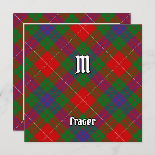 Invitation Clan Fraser Tartan (Devant / Derrière)