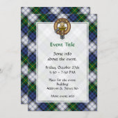 Invitation Clan Gordon Crest sur le tatan de robe (Devant / Derrière)