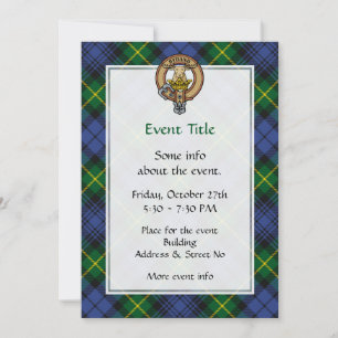 Invitation Clan Gordon Crest sur Tartan