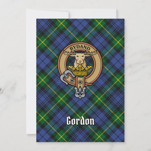 Invitation Clan Gordon Crest sur Tartan (Dos)
