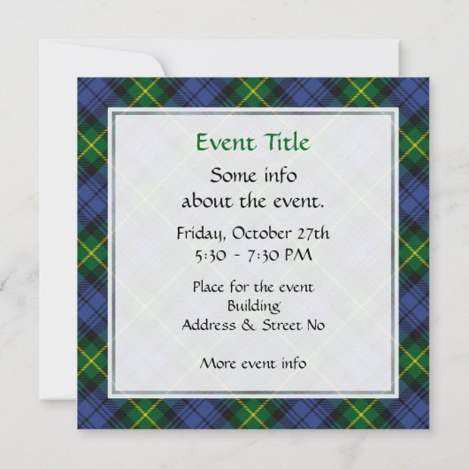 Invitation Clan Gordon Tartan (Dos)