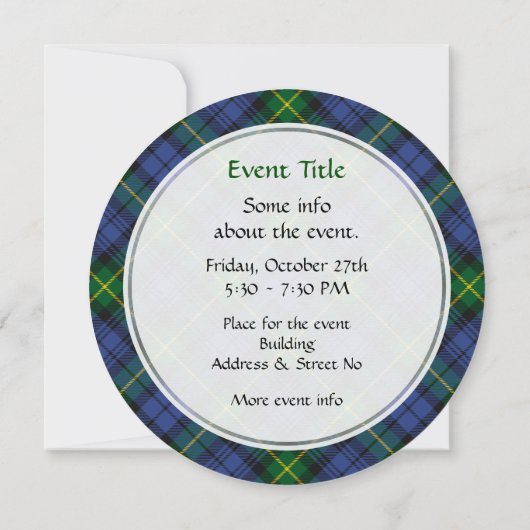 Invitation Clan Gordon Tartan (Dos)