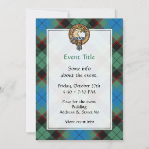 Invitation Clan Guthrie Crest sur Tartan