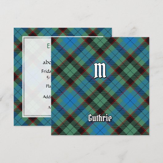 Invitation Clan Guthrie Tartan (Devant / Derrière)