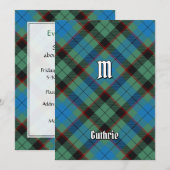 Invitation Clan Guthrie Tartan (Devant / Derrière)