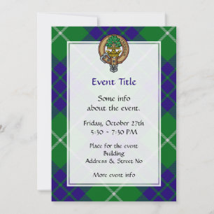 Invitation Clan Hamilton Crest sur la chasse Tartan