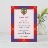 Invitation Clan Hamilton Crest sur Red Tartan (Debout devant)