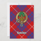 Invitation Clan Hamilton Crest sur Red Tartan (Dos)