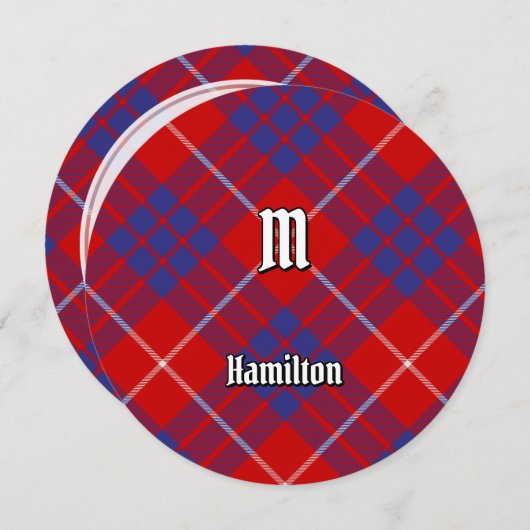 Invitation Clan Hamilton Red Tartan (Devant / Derrière)
