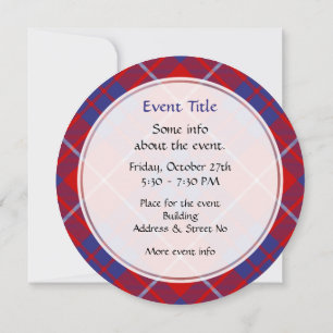 Invitation Clan Hamilton Red Tartan
