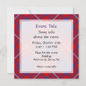 Invitation Clan Hamilton Red Tartan (Dos)