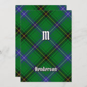 Invitation Clan Henderson Tartan (Devant / Derrière)
