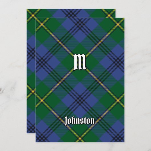 Invitation Clan Johnston Tartan (Devant / Derrière)