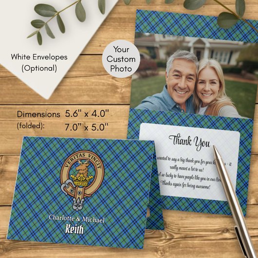 Invitation Clan Keith Crest over Tartan