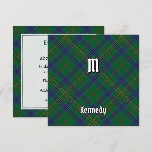 Invitation Clan Kennedy Tartan (Devant / Derrière)