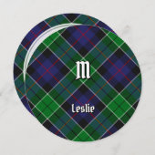 Invitation Clan Leslie Chasse Tartan (Devant / Derrière)