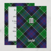 Invitation Clan Leslie Chasse Tartan (Devant / Derrière)