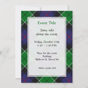 Invitation Clan Leslie Chasse Tartan