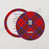 Invitation Clan Leslie Red Tartan (Devant / Derrière)