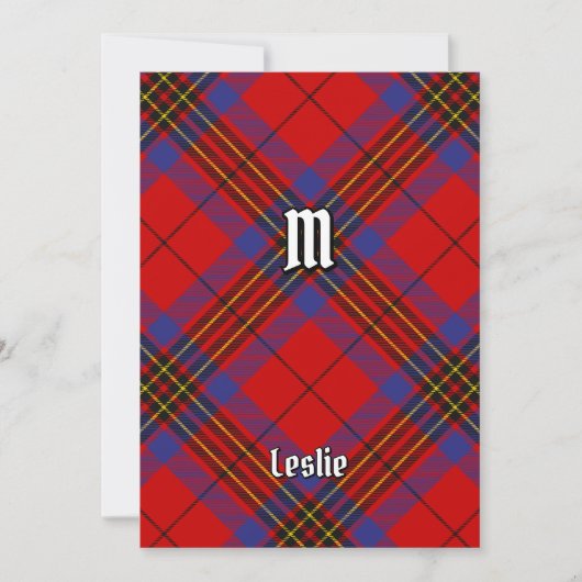 Invitation Clan Leslie Red Tartan (Devant)