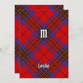 Invitation Clan Leslie Red Tartan (Devant / Derrière)