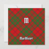 Invitation Clan MacAlister de Glenbarr Tartan (Devant)