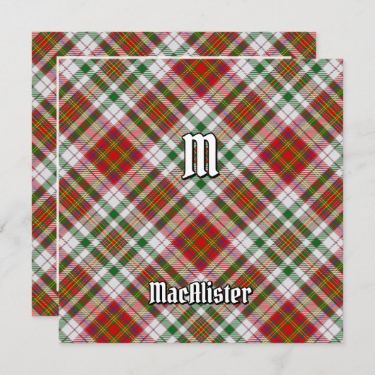 Invitation Clan MacAlister robe Tartan (Devant / Derrière)