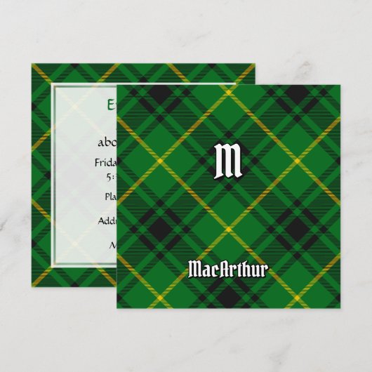 Invitation Clan MacArthur Tartan (Devant / Derrière)